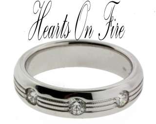HEARTS ON FIRE MENS DIAMOND WEDDING BAND IN 18K WHITE GOLD NEW  