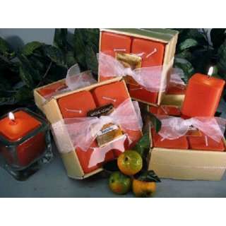 Tangerine Scented Square Votive 4 piece Gift Set: Home 