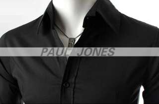 Polyester Luxury Mens Casual Formal Slim fitted Dress Shirts 