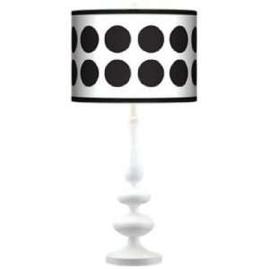 Black Orbs Giclee Paley White Table Lamp: Home Improvement