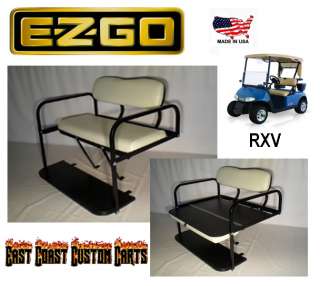 EZGO RXV Golf Cart Rear Flip Down Seat Kit STONE (FAST  