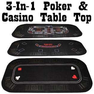 WMU 3 In 1 Poker & Casino Folding Table Top 