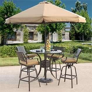 SHOPZEUS Portico 5 pc High Dining Set Includes 4 Swivel High Dining 
