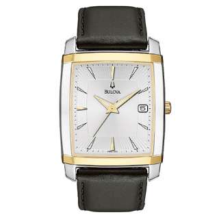  98B135 watch designed for Men having Silver dial and Leather Strap 