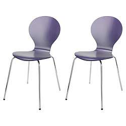 Buy Bistro Pair of Stacking Chairs, Purple from our Dining Chairs 