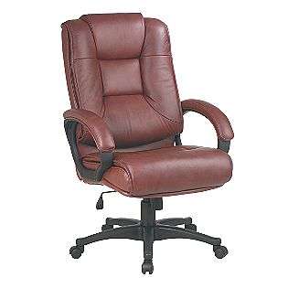 Deluxe High Back Adjustable Executive Leather Chair   Tan  Office Star 
