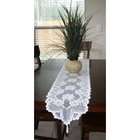 Estella White Lace Table Runner with Tassles   72 L X 13 W