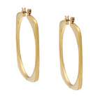   com NEXTE Jewelry 14k Gold Overlay Matte Round in square Hoop Earrings