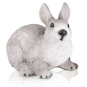  Figurine Gray & White Rabbit Urn