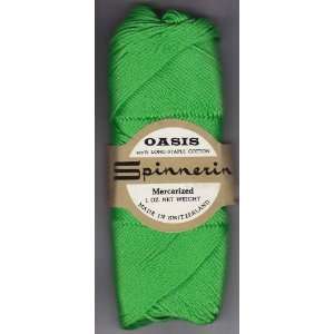 Oasis 100% cotton light knitting or crochet yarn   color bright green 