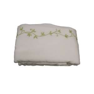   Club Embroidered Vine 300T Queen Sheet Set White/Green