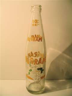 Rare Vintage NuGrape Bottle 10 Oz Painted Yellow White And Green 