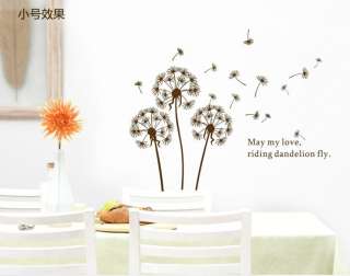 1PC Removable Dandelion Flower Tree Vinyl Decal Art DIY Wall/Fridge 