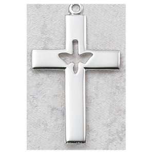 Confirmation Sterling Silver Cross w/ 24 Chain & Gift Box 