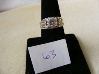 63 925 Sterling CZ Ring size 8.5 Vintage Estate Jewelry  