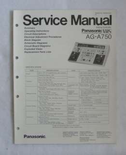 PANASONIC AG A750 EDITING CONTROLLER SERVICE MANUAL  
