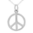  Sterling Silver Peace Symbol Necklace