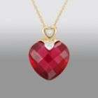 Lab Created Ruby Heart Pendant with Diamond Accents