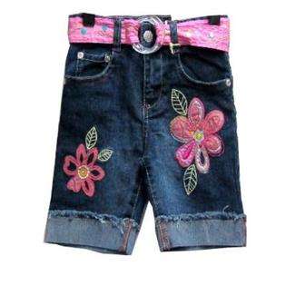 DDI Girls Belted Bermuda Shorts with Embroidery Case Pack 12