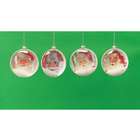 CC Christmas Decor Pack of 8 Retro Santa Face Vintage Style Glass Ball 