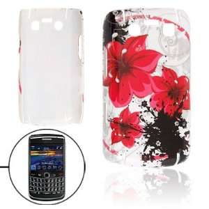 Gino Red Flowers Hard Plastic Back Case Protector for BlackBerry 9700