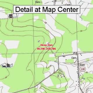 USGS Topographic Quadrangle Map   Deep Run, North Carolina (Folded 