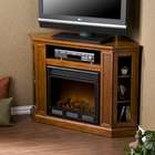 brown mahogany corner media console electric fireplace in brown 