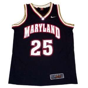 Nike Maryland Terrapins #25 Black Replica Basketball Jersey:  