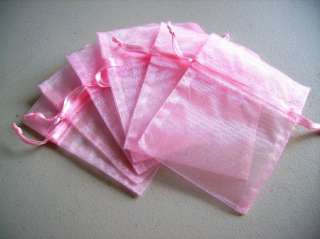 100 Pink Organza Jewelry Gift Pouch Bags Great For Wedding favors 