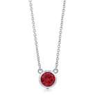 BERRICLE Sterling Silver 925 Ruby Cubic Zirconia CZ Solitaire Necklace 