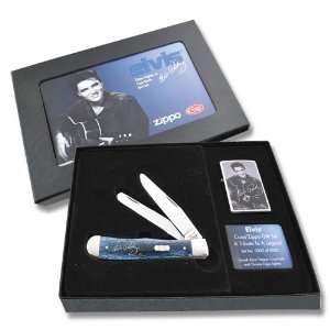  Case Knives 17510 Elvis Trapper/Zippo Lighter Gift Set 