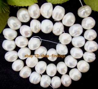 rondelle 9x12mm white freshwater pearl loose Beads 15  