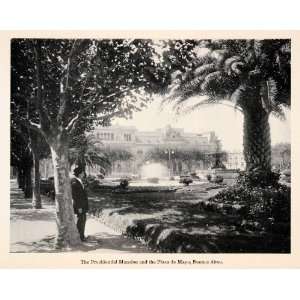 1913 Print of the Presidential Mansion Plaza de Mayo Buenos Aires 