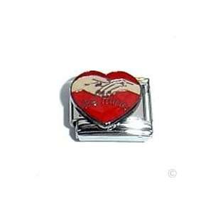  Be mine of Heart red italian charm for bracelet, Classic 
