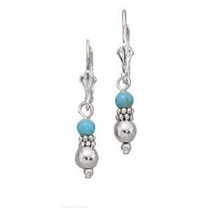  Sterling Silver Turquoise Beads Earrings Jewelry
