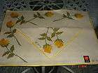 vintage vera ladybug yellow rosebud linen placemats napkins set 4