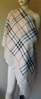 BURBERRY LONDON Authentic New Check Scarf Wrap Shawl Cotton Made in 
