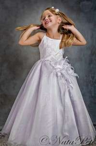 FLOWER GIRL PAGEANT PARTY HOLIDAY DRESS 3385 WHITE SIZE 5 6  
