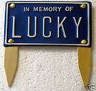 ANY NAME Pet Dog Memorial Marker Plate Dog Headstone