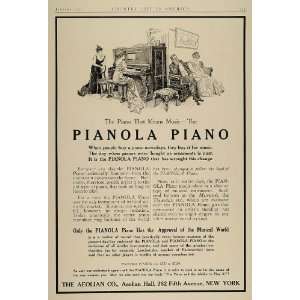  1910 Ad Aeolian Pianola Player Piano Edwardian Room 