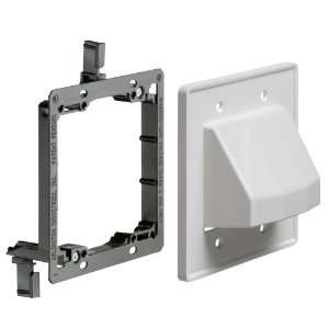   Low Voltage Mounting Bracket with Cable Wall Plate, 2 Gang, 1 Pack