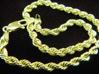   Gold Rope Bracelet 10KT Real Gold Rope 3mm Womens Bracelet AZ2B3G