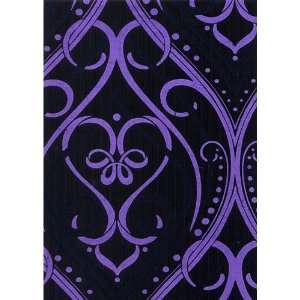  Purple and black swirl and dots on black IRR20009w