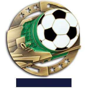  Hasty Awards Custom Soccer Color Medals M 545S GOLD MEDAL/NAVY 