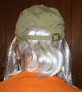 Party On Hat With White Hair Over the Hill Old Ball Cap  