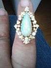 Solid 14k Y.Gold 9.7g Diamond & Pear Shaped Opal Ring. 3/4ct worth of 