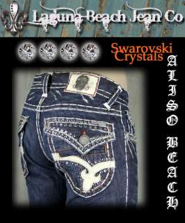 Laguna Beach Jeans mens DESTROYED White *CHOOSE ONE* w/ 2G Crystals 
