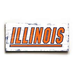  University of Illinois Logo Wood Sign: Sports & Outdoors