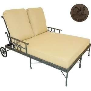  Tailored Back Double Chaise Lounge Frame Only, Mocha