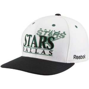  Reebok Dallas Stars White Black Fourth Phase Snapback 